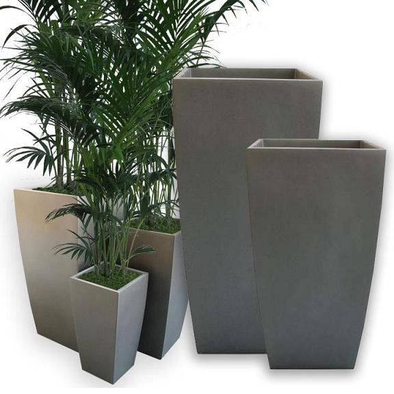 Square Fiberglass Flower Planter Pots For Indoor And Outdoor
