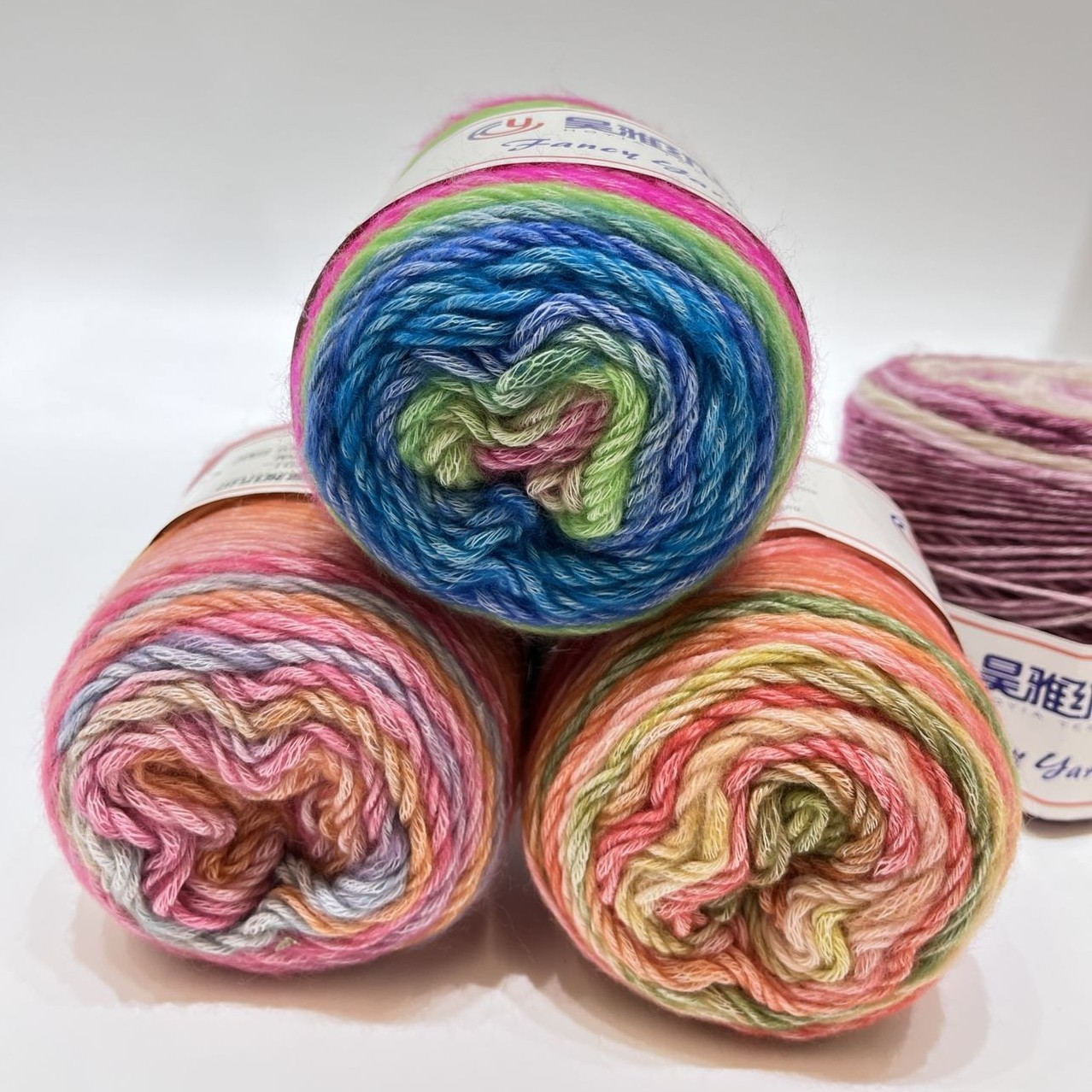Colorful Wool Acrylic Cotton Blended Hand Knitting Yarn For Crochet