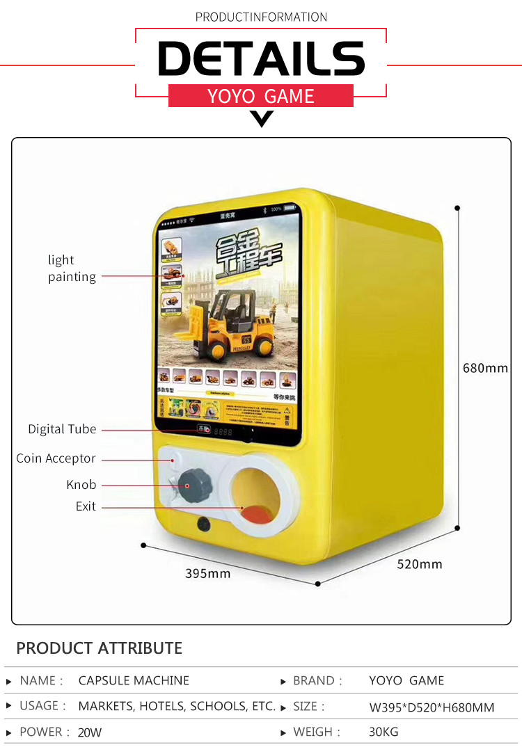 Coin Operated Capsule Vending Machine Japan Mini Gashapon Video Game Machine Capsule Toy