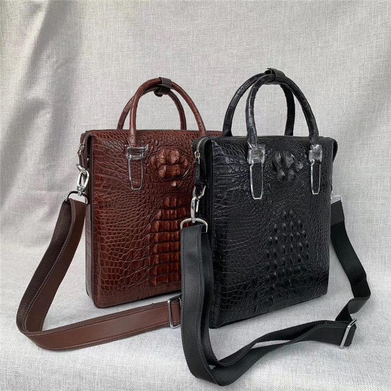 Exotic Genuine Real Crocodile Skin Men's Working Handbag Authentic Alligator Leather Laptop Briefcase For Male