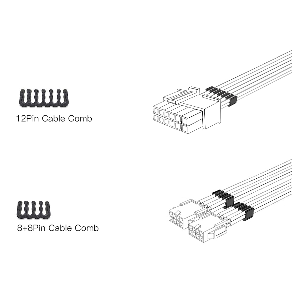 Power Extension Cord Kit PCIe Molex Micro-Fit 3.0 Connector for NVIDIA Ampere GEFORCE RTX 3070 3080 3090 Black