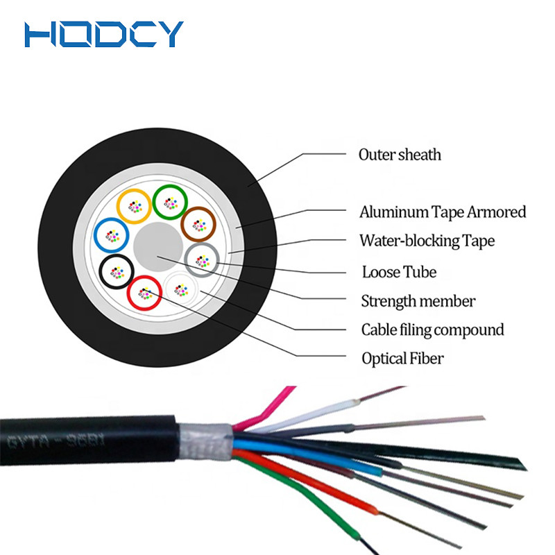 250μm GYTA53 G652D Single Mode Armored Fiber Optic Cable 2-288cores