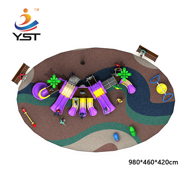 Sandblasting Water Park Playground Equipment Plastic Playground Slide Anti Aging