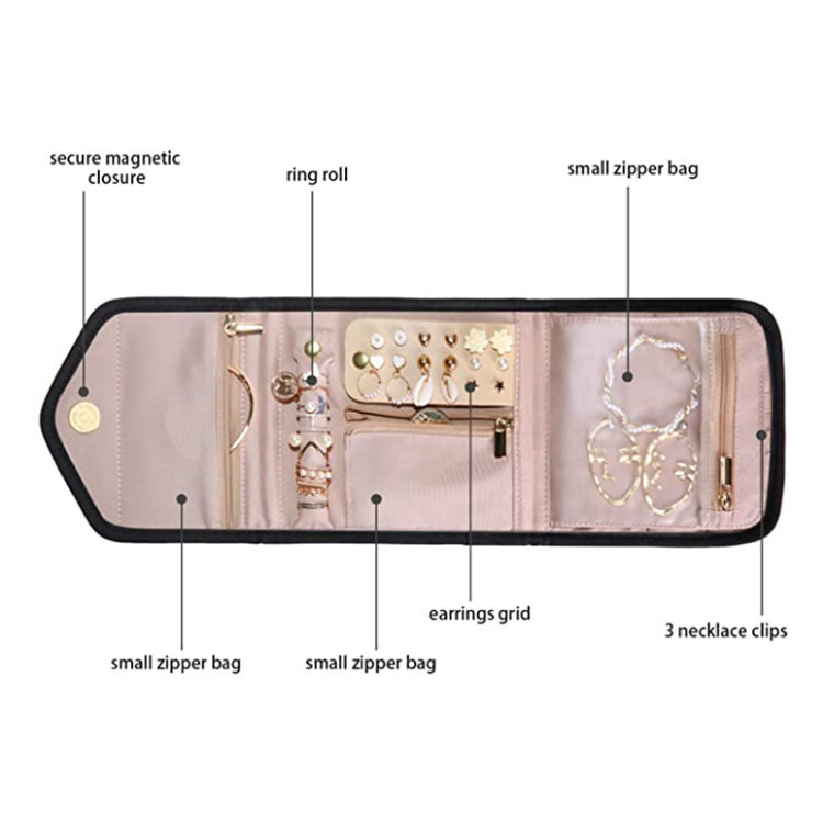 FOLDING JEWELRY BAG TRAVEL PORTABLE JEWELRY STORAGE BAG MULTI-RING EARRINGS JEWELRY BAG