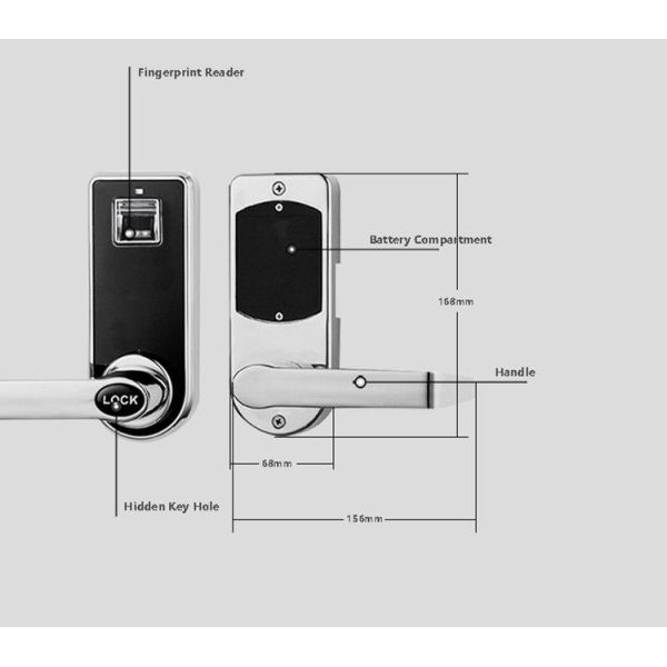 Red Brass Fingerprint Keypad Door Lock , Smart Safety Door Locks For Apartment