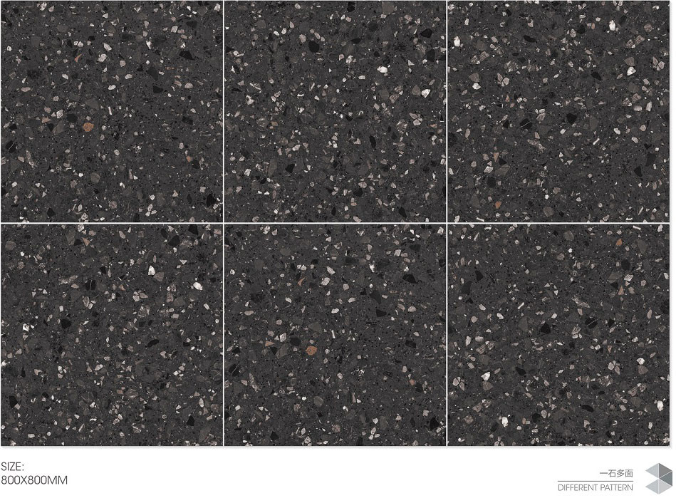 600x1200mm Terrazzo Exterior Floor Durable Porcelain Decoration Tiles For Park Non-Slip