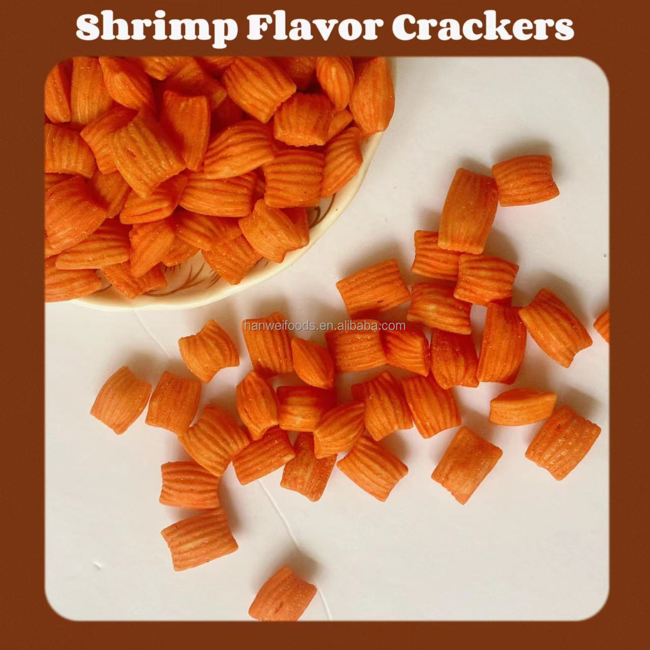 Red Fantastic Rice Crackers Enduring Taste Spicy Shrimp Crackers
