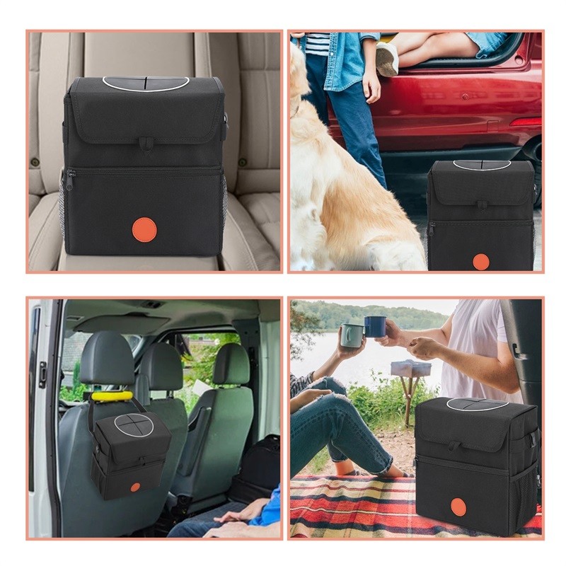 Hanging Car Organizer Bags Trunks Waterproof Car Trash Can Garbage Bin 9x5"