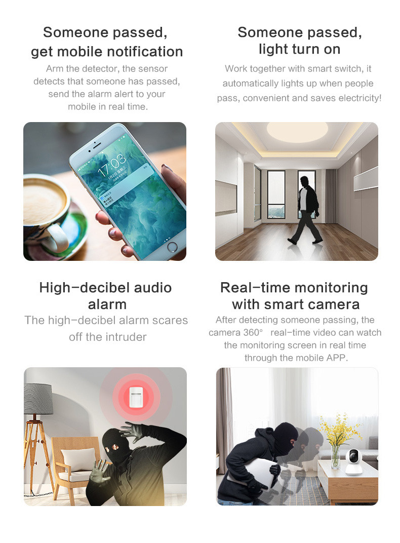 China Supplier Wifi Pir Detector Motion Sensor Work With Google Alexa
