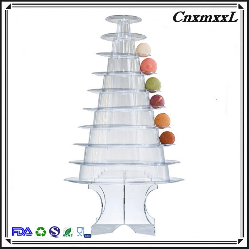 Multifunction 31cm Tall Plastic Macaron Packaging French Macarons Stand