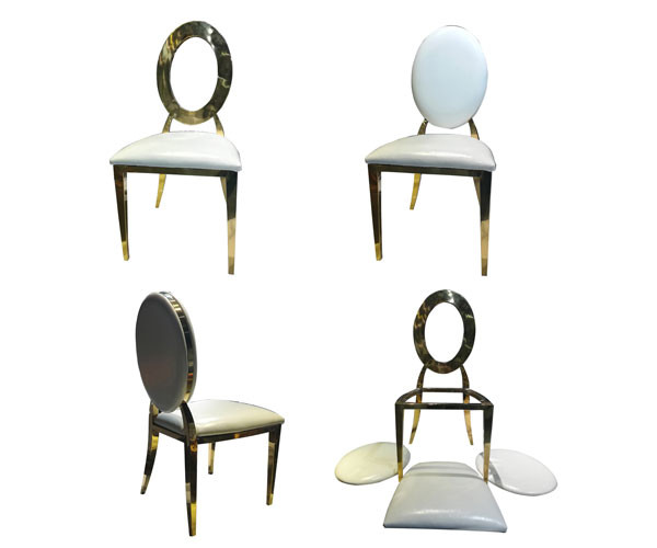 Luxury Hotel Wedding Table And Chairs Stainless Steel Leg With Morrored Top