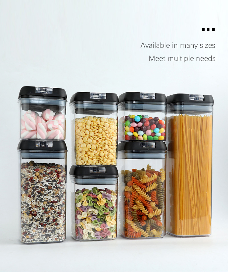 Amazon Hot seller Kitchen Storage Containers BPA Free Keep Food Fresh Plastic Food Spice Jars Canister Sets With Airtigh