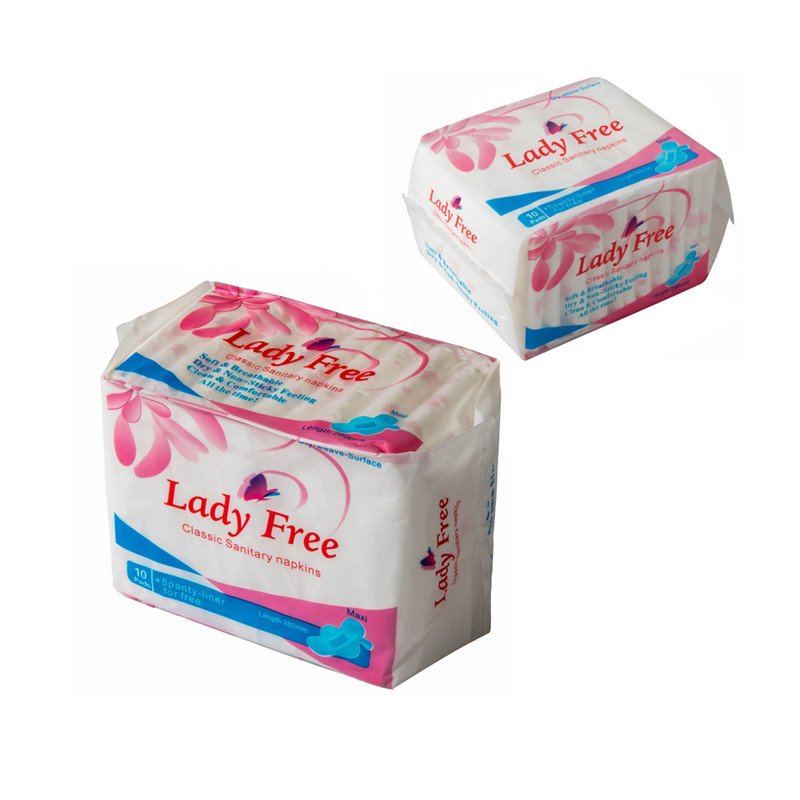 Disposable Nonwoven And Dry Weave Women Period Pad Maxi Feminine Sanitary Napkin