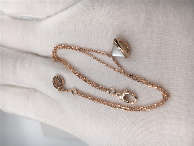 White Pendant Luxury Jewelry Jewelry Bracelet 18K Rose Gold With White Mother Of Pearl