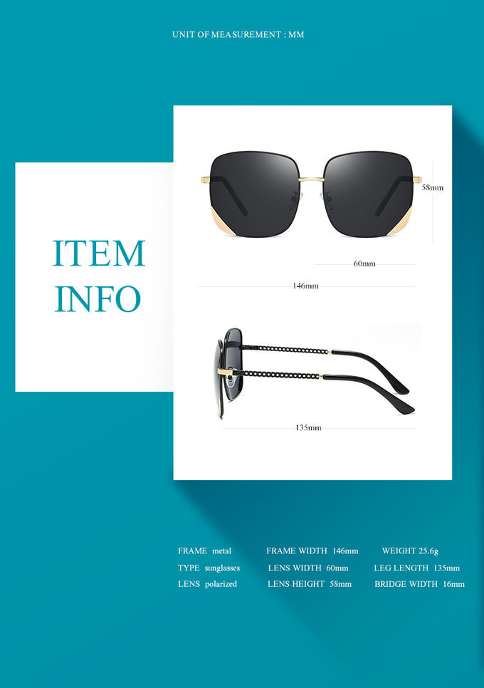 Driving Windproof Custom Polarized Sunglasses 146MM UV400 Polarized Sunglasses Women'S