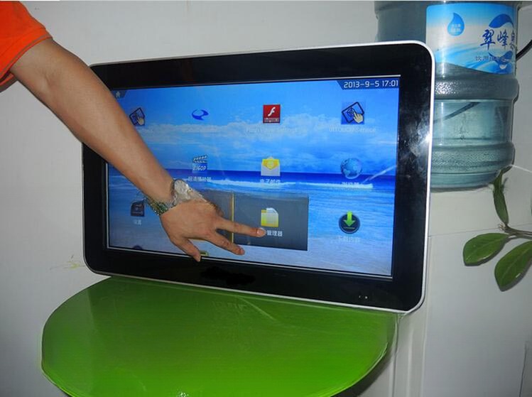 24 inch digital interactive ads totem touch screen player android kiosk