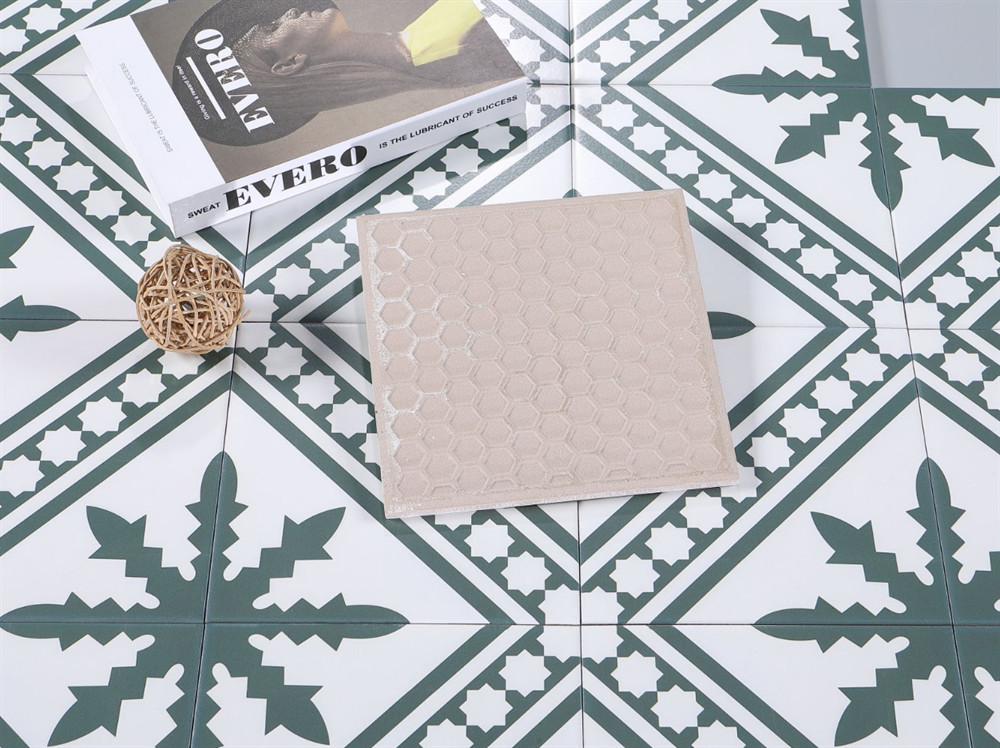 Green And Beige 200x200mm Indoor Floor Tile For Dining Room And scratch-resistant Ceramic Rustic Tiles For Living Room