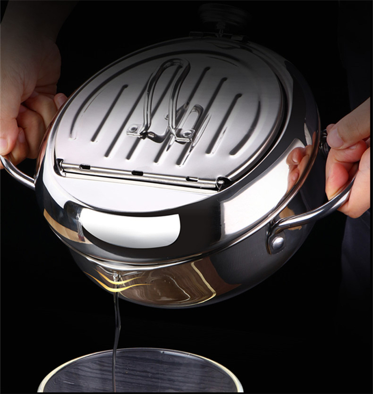 Custom Deep Frying Pots Restaurant Kitchen Fryer Pot Round Body Designed