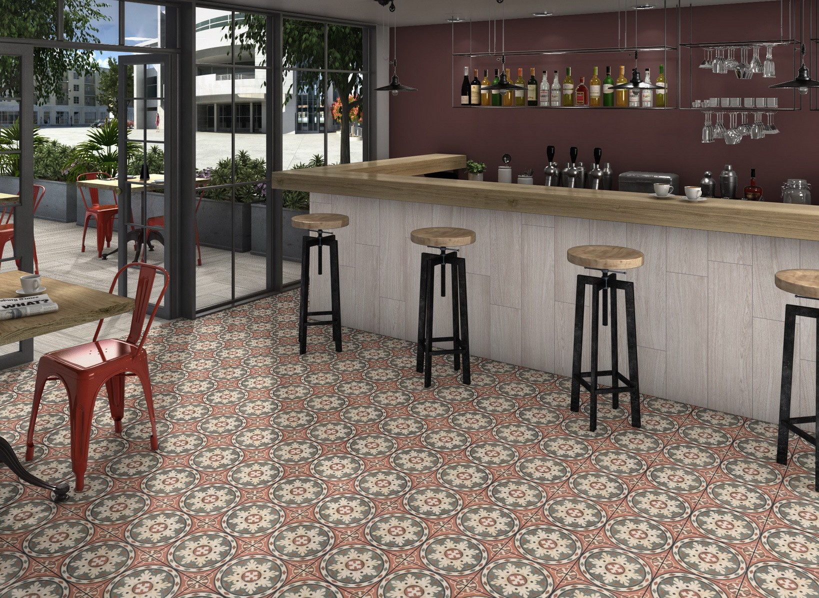 Retro 250x250mm Ceramic Rustic Tiles For Kitchen And Eco-Friendly Wall Tile For Bathroom