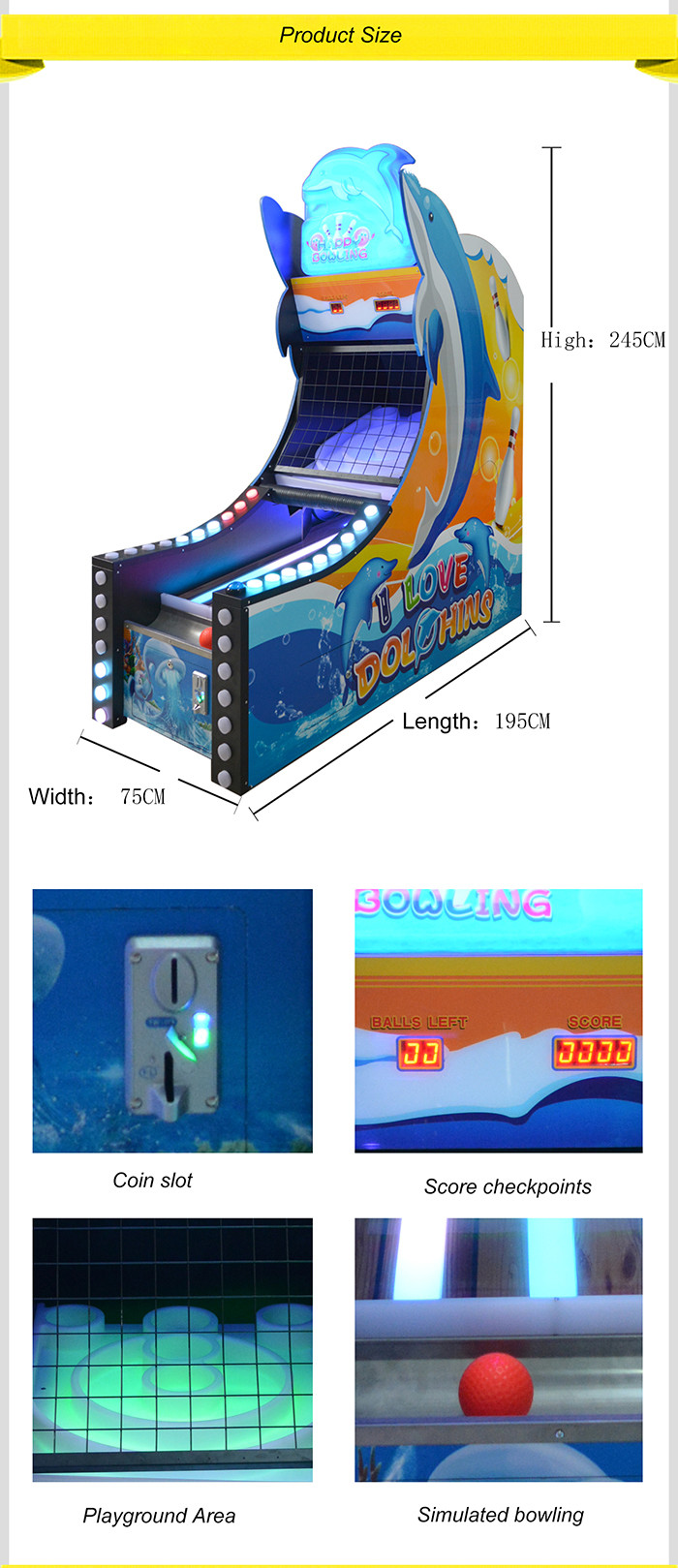 Happy Mini Bowling Sports Video Arcade Game Machines For Bar KTV FEC