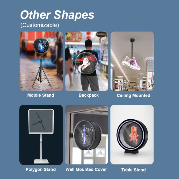 Newest 3d Hologram Fan Backpack Led Fan 32cm 42cm 50cm 65cm for Advertisement Hologram Projector Display Equipment for Event