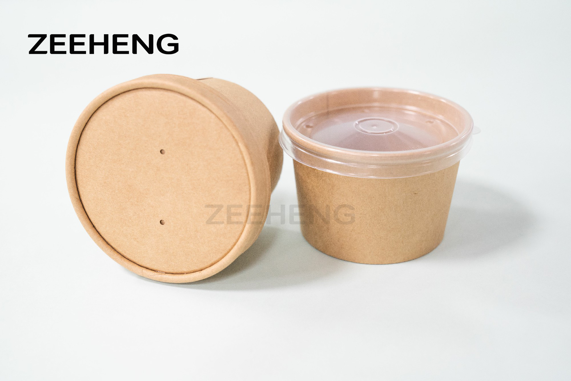 Microwavable Biodegradable Soup Cups Custom Kraft Paper Soup Bowl Food Package