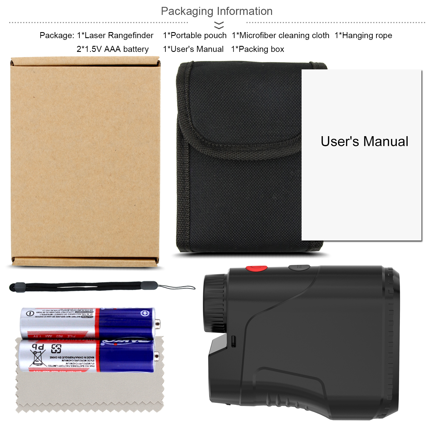 D Model Professional Digital Measuring Tool Laser Distance Meter Rangefinder Outdoor Work and Sporting Events