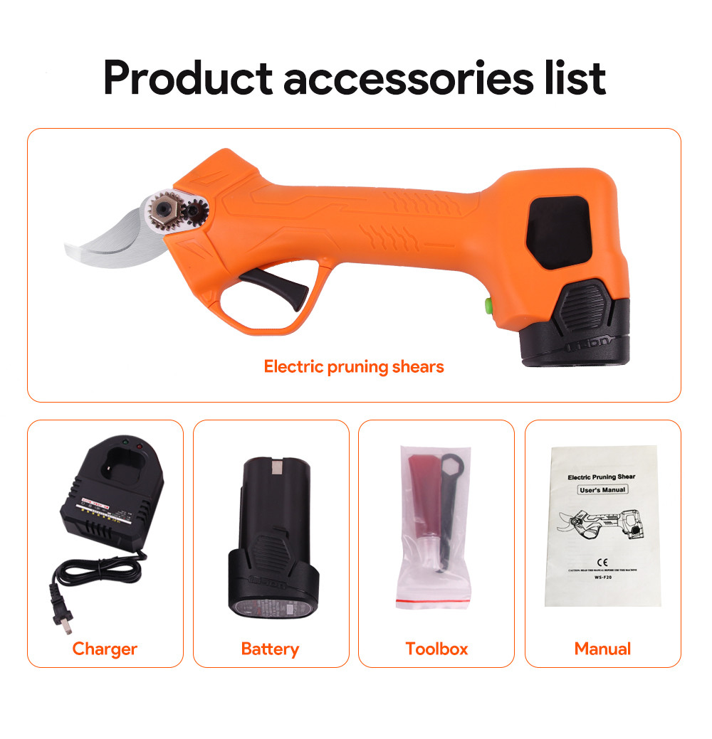Swansoft F20 New Designed Li-ion Battery Powered Electric Pruner Scissors with 25mm cutting diameter
