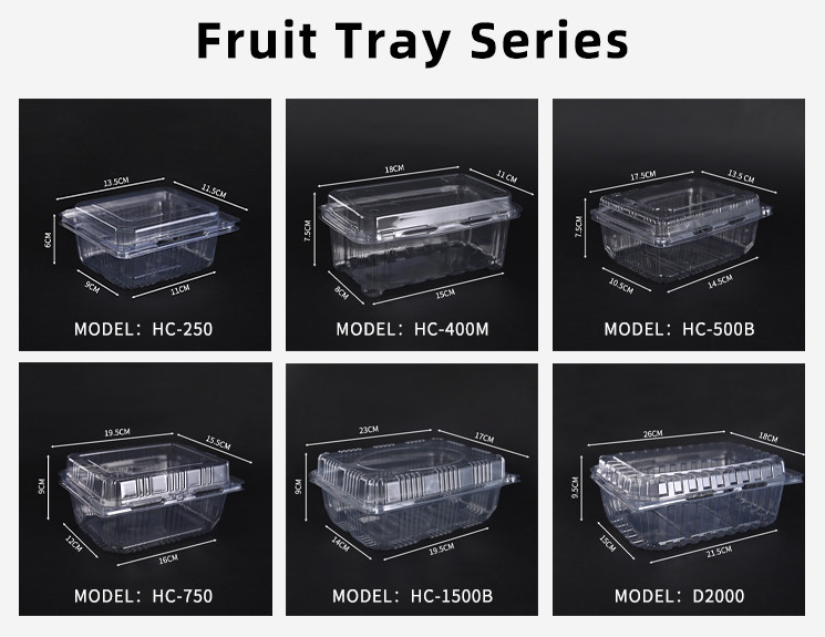 Clear Disposable Plastic Food Containers Hinged Lid Box For Cake Pastries