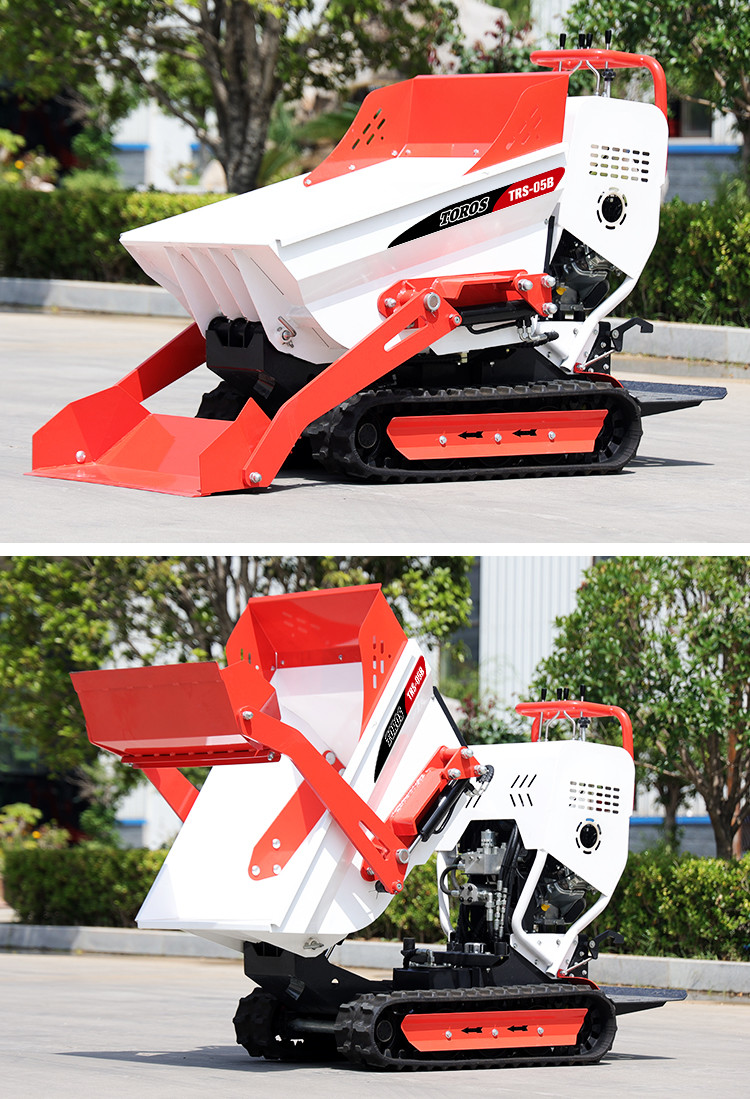 Efficient Powerful 500kg Crawler Mini Dumper With 520mm Track Center Distance