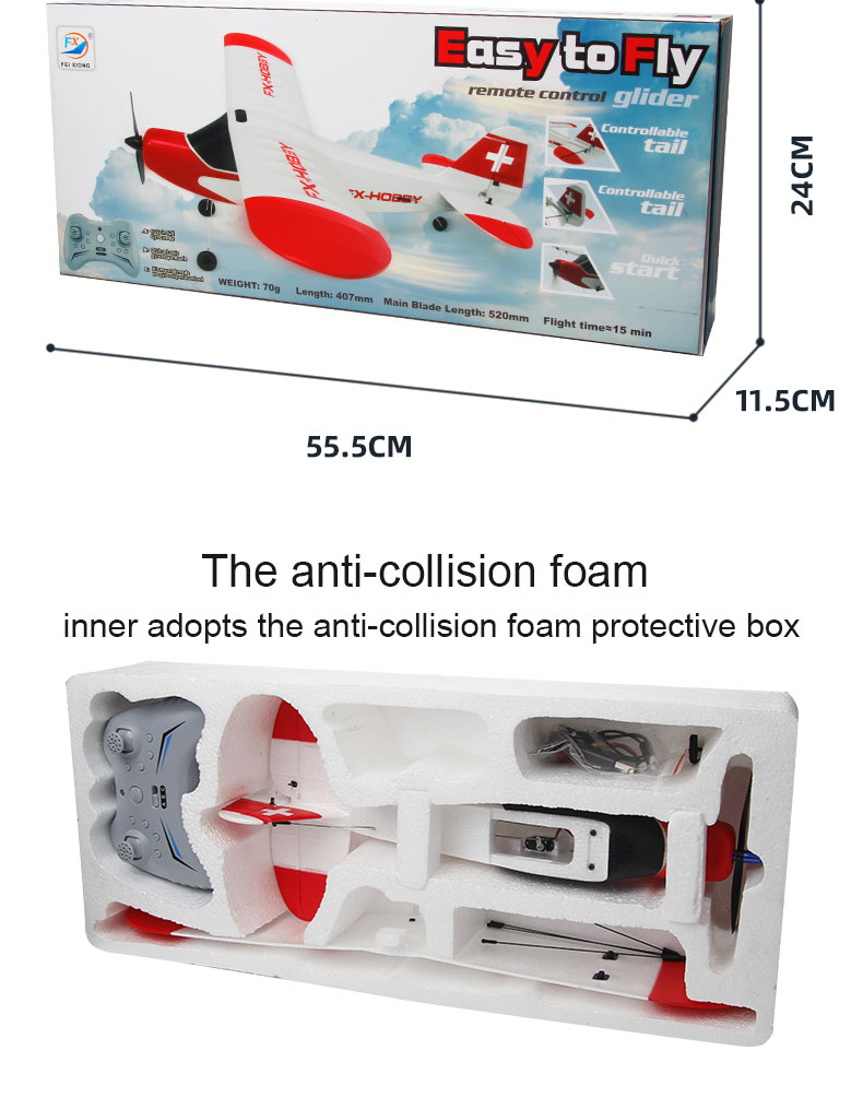 FX9603 2.4GHz 3CH 6-Axis Gyro EPP Foam J3 RC Airplane RTF Fixed Wing Outdoor Remote Control Plane Aircraft RC Glider Flying Toys