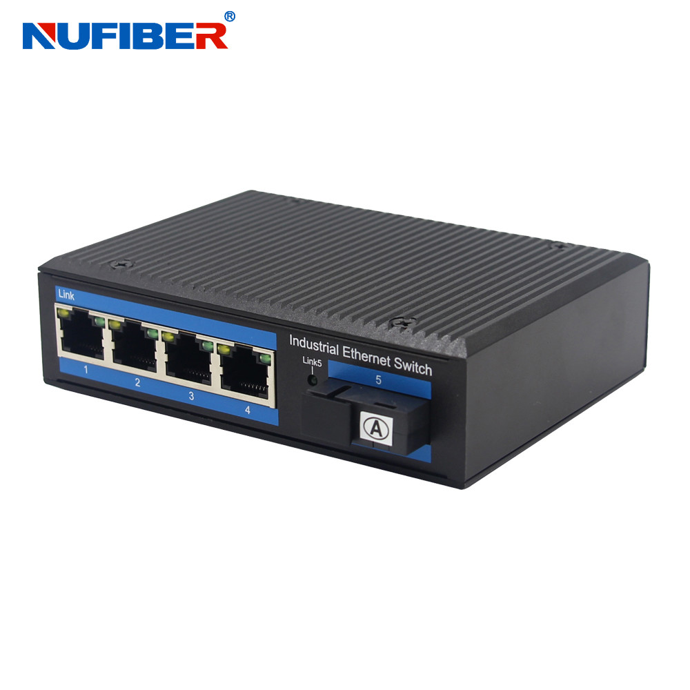 NuFiber NF514G-SC20A/B Unmanaged Industrial Switch with 4 Port 10/100/1000M RJ45 1 Port 1000Mbps SC Fiber
