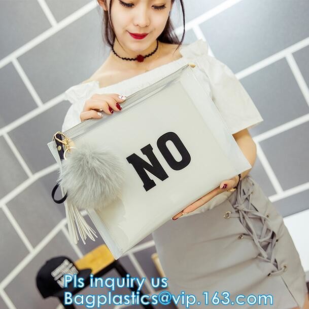 plastic slider zipper frosted PVC document bag, slider zipper frosted pvc bag garment packing with slider, Pouch Clear P