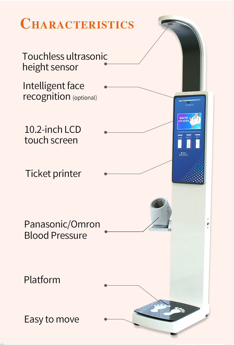 Rs232 Connection Digital Body Weighing Scale Blood Pressure
