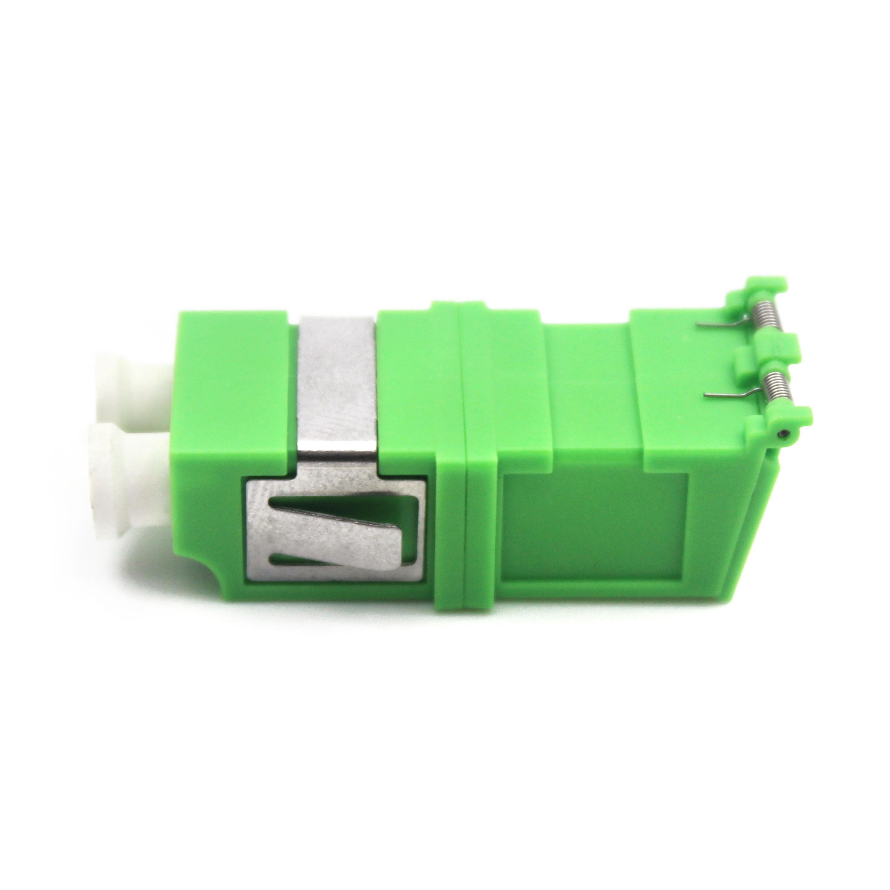 Durability 1000 matings FTTH LC Duplex Fiber Optic Adapter with Flip Auto Shutter
