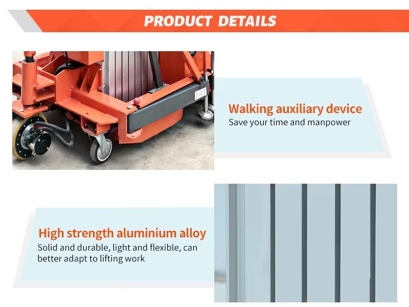 Hydraulic Double Mast Vertical Lift Mobile Portable Aluminum Outdoor