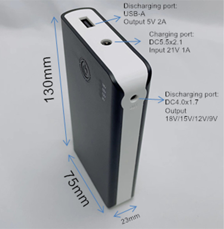 4 Level Speed Fan Battery 18V 3350mAh 5 Cells 18650 Li Ion Battery Power Banks