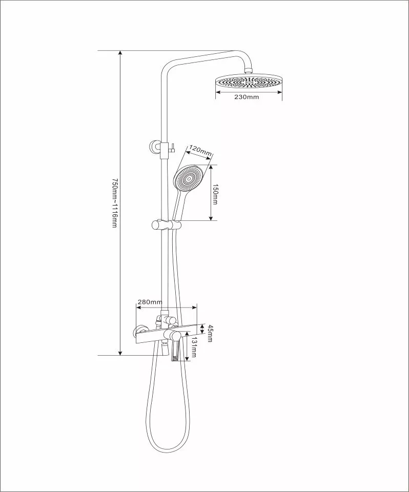 Single Handle Cold And Hot Water Shower Faucet Round Design Bathroom Shower System