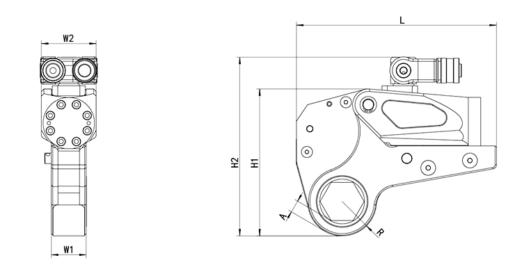 Low Profile Hydraulic Torque Wrench , Anti Corrosive Compact Torque Wrench