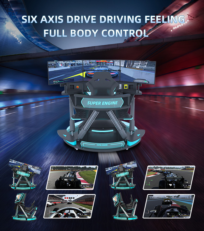 9d Vr 6 Dof Racing Car Simulator Virtual Reality Arcade Game Machine With 3 Screen