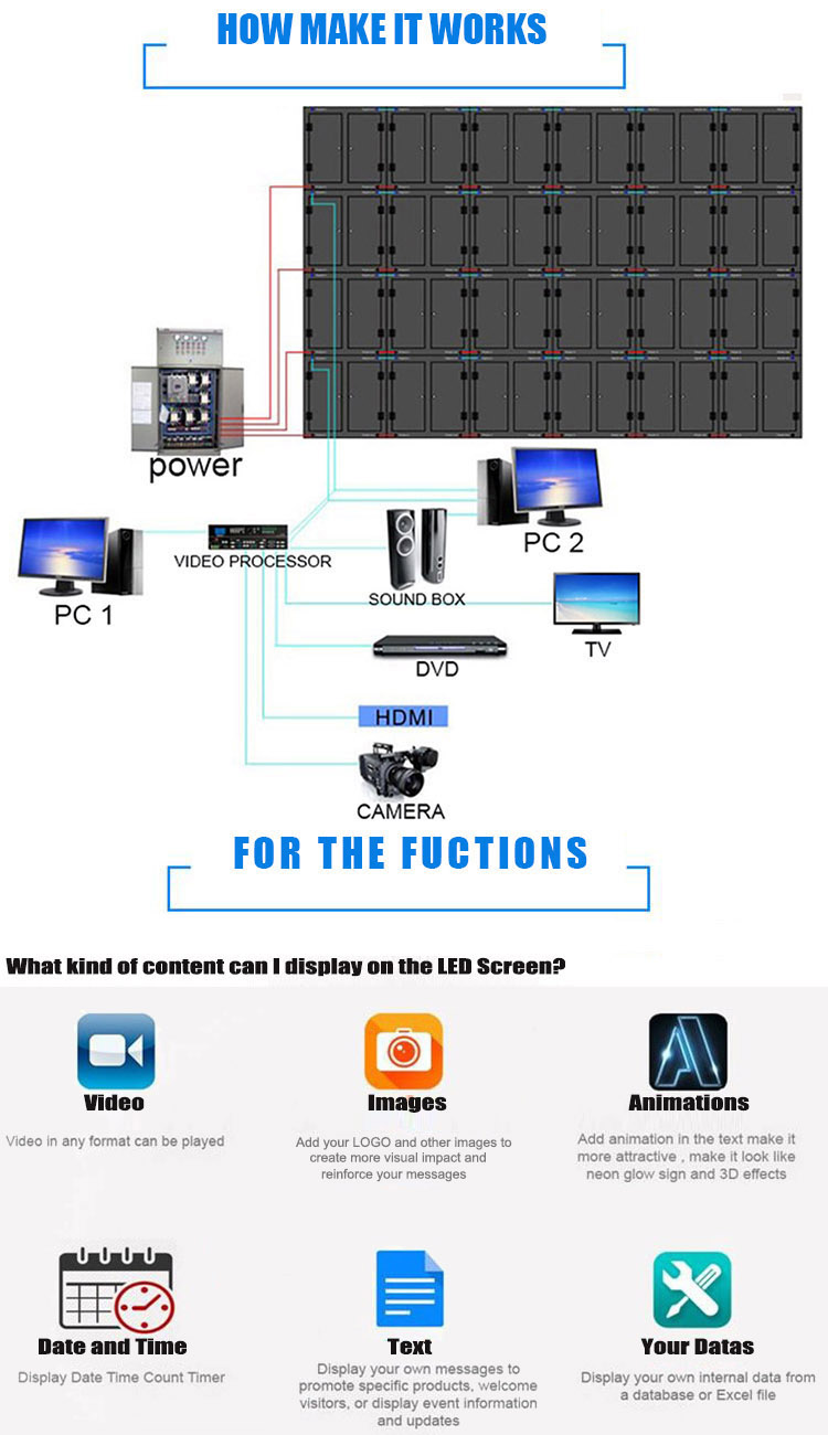 HM-LED P5.95 outdoor led large video screen display outdoor for sale