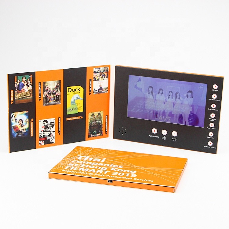 Video Lcd Book Advertising Promotion Video Brochure Card 7 Inch In Print Lcd Screen Book Digital Catalogue