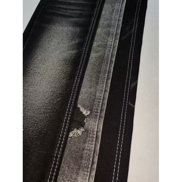 Winter Super-Soft Cotton Polyester Denim Fabric BLACK/BLACK 14.2oz For Jeans