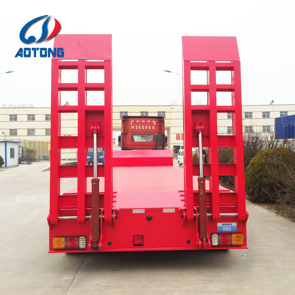 2 Axle 28 Tons Lowbed Lowboy Truck Trailer Semi Trailer for Heavy Equipment Transport