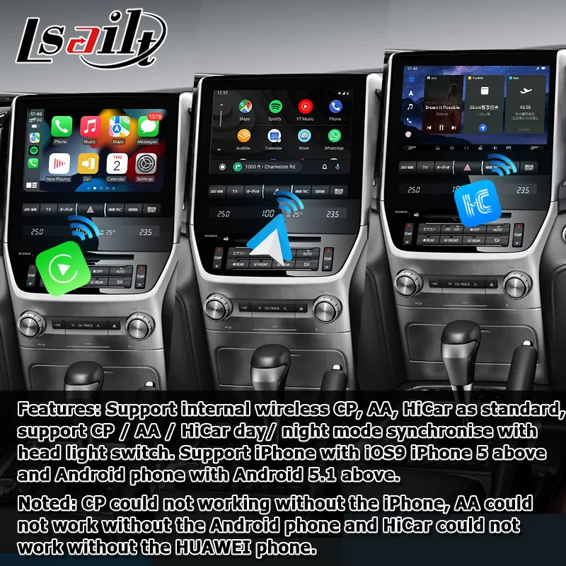Toyota Land Cruiser LC200 Android video interface 8+128GB powered by Qualcomm with carplay android auto