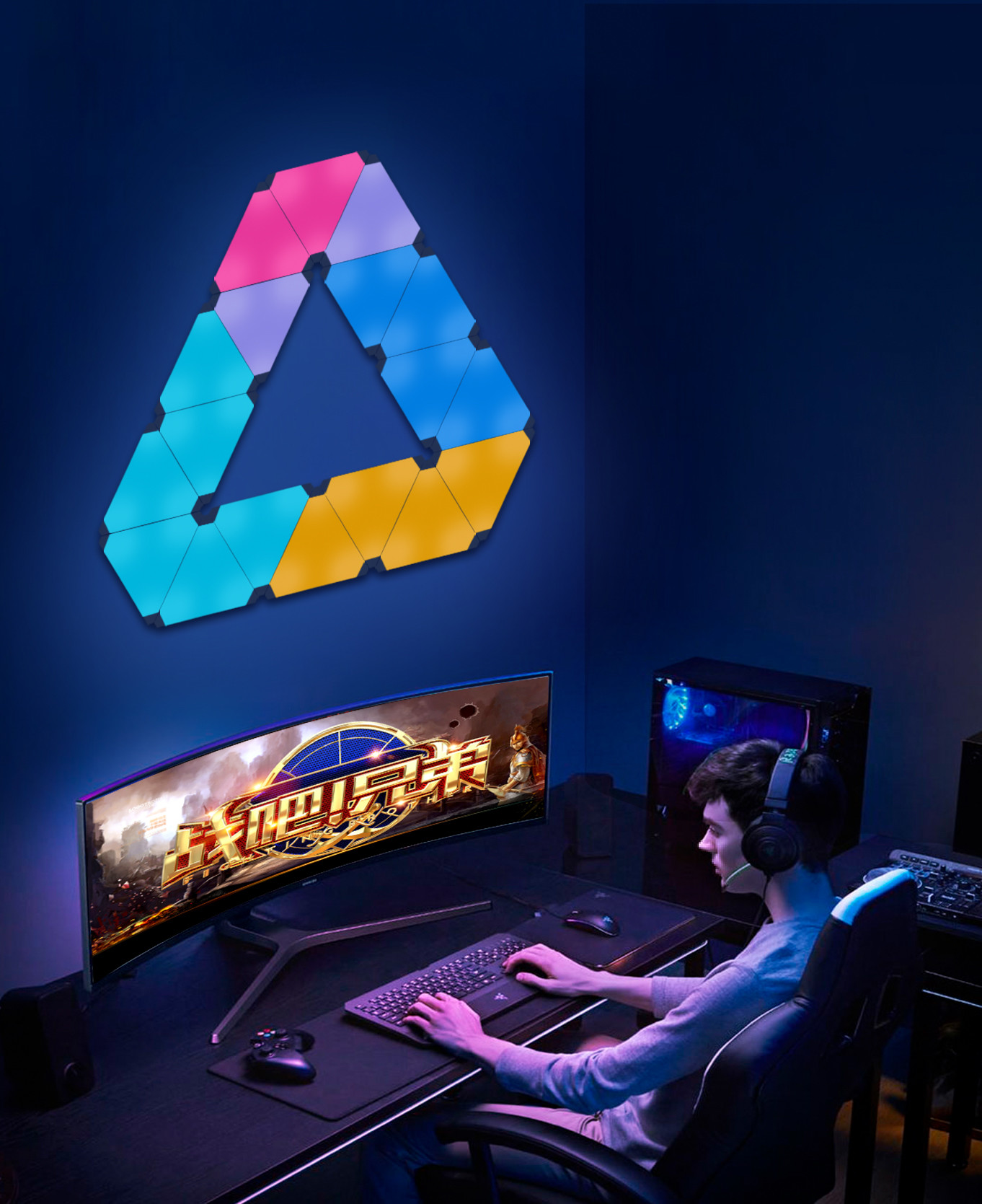Long-Lasting Smart Gaming Triangle Light Kit With 25000 Hours Led Lifespan And Siri Compatibility