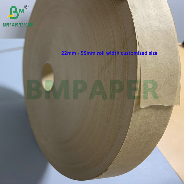 Slitting Small Sizes 30mm 32mm 24gsm 28gsm Brown Kraft Wrapping Paper For Straw Packing 