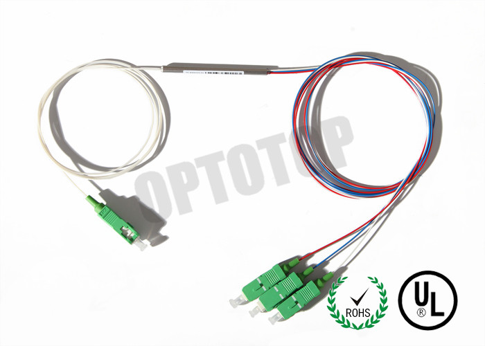 1X3 1310 nm Single Mode Fiber Coupler , Fused FBT Splitter For FTTH / CATV