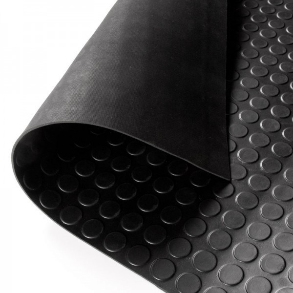 Industrial Use Anti Slip Floor Mat Round Button Rubber Ground Sheet 3mm