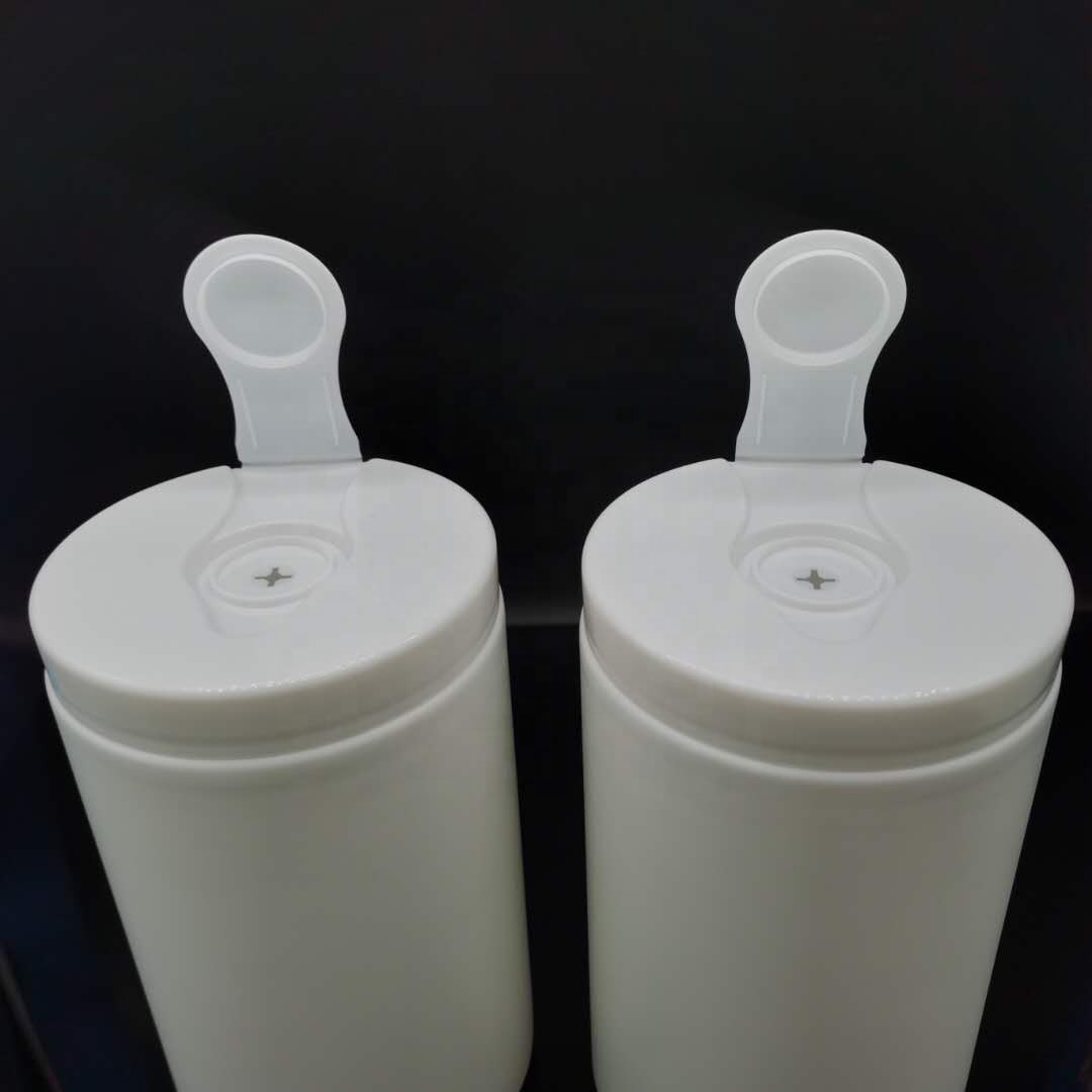 180mm HDPE Cleaning Wipes Bucket Bottle With White Lids